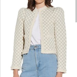 Sandro NWT Hamy Ecru Quilted Cardigan Size 1 Small